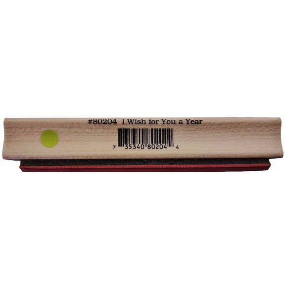 Stamps Happen "I Wish For You A Year" Rubber Stamp Wood Mounted - Picture 4 of 5